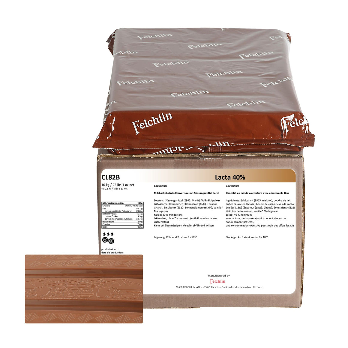 Felchlin Rondo Felchlin Lacta 40% Sugar Free Milk Chocolate – Mid America Gourmet