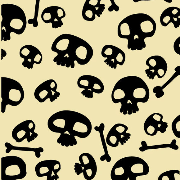 Skulls Transfer Black Print